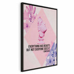Canvas Print: Beauty in the Eyes - Pink Bust & Flowers