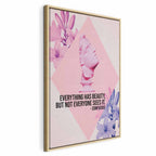 Canvas Print: Beauty in the Eyes - Pink Bust & Flowers