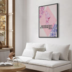 Canvas Print: Beauty in the Eyes - Pink Bust & Flowers