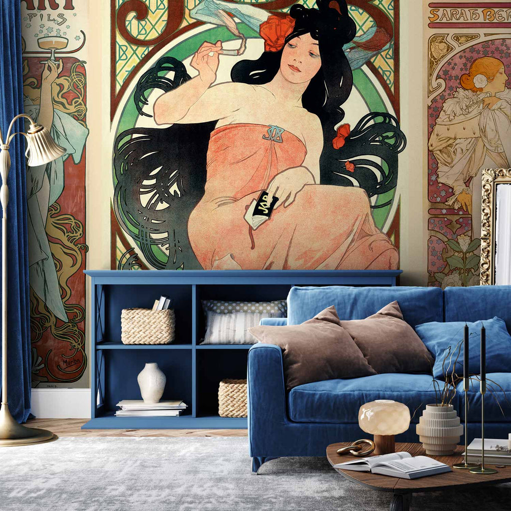Art Nouveau Women's Portrait Retro Wall Mural