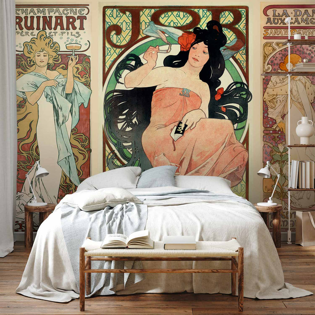 Art Nouveau Women's Portrait Retro Wall Mural
