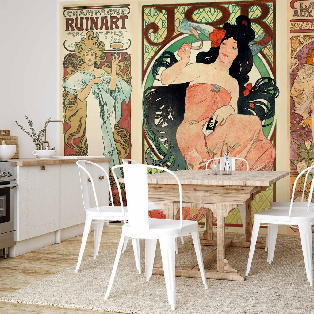 Art Nouveau Women's Portrait Retro Wall Mural