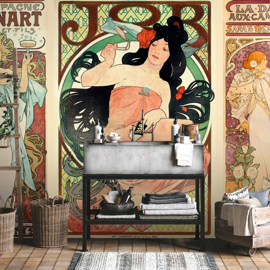 Art Nouveau Women's Portrait Retro Wall Mural