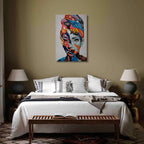 Colorful Graffiti Woman Silhouette Canvas Print