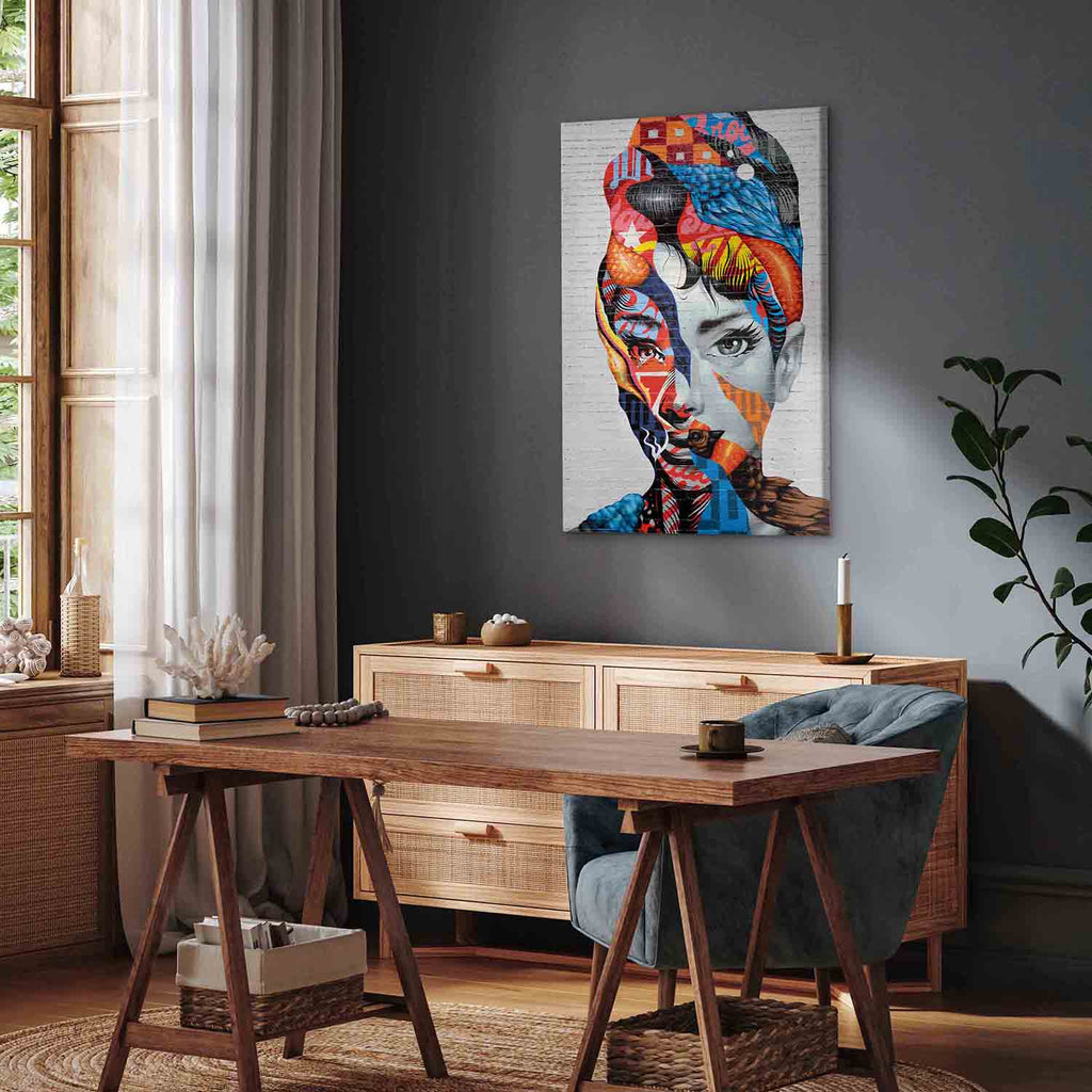 Colorful Graffiti Woman Silhouette Canvas Print