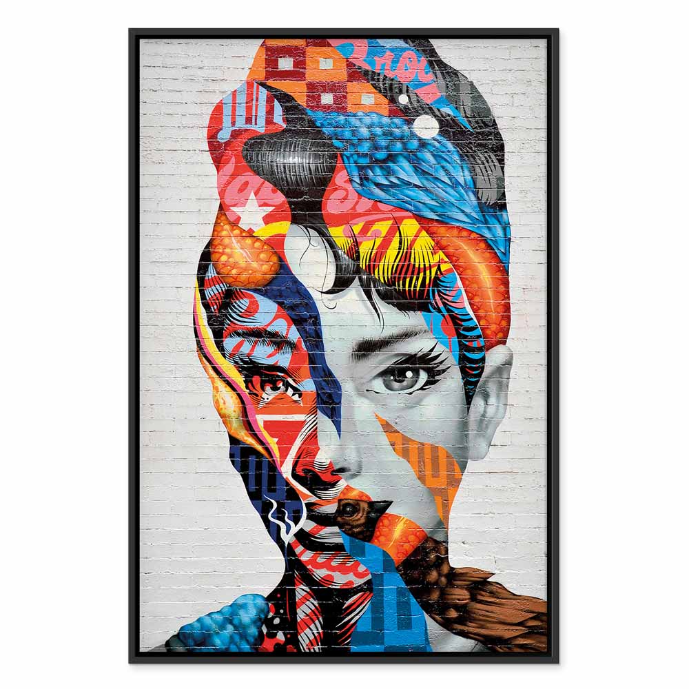 Colorful Graffiti Woman Silhouette Canvas Print