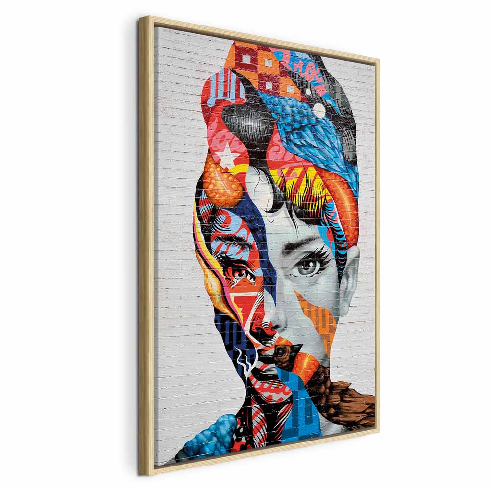 Colorful Graffiti Woman Silhouette Canvas Print