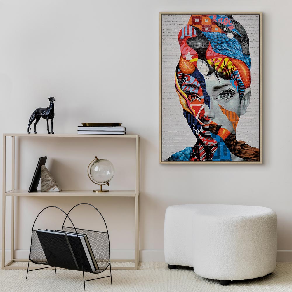 Colorful Graffiti Woman Silhouette Canvas Print