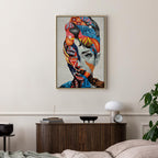 Colorful Graffiti Woman Silhouette Canvas Print