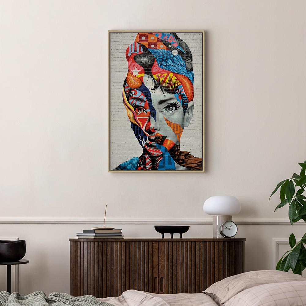 Colorful Graffiti Woman Silhouette Canvas Print