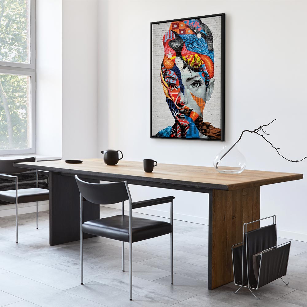 Colorful Graffiti Woman Silhouette Canvas Print