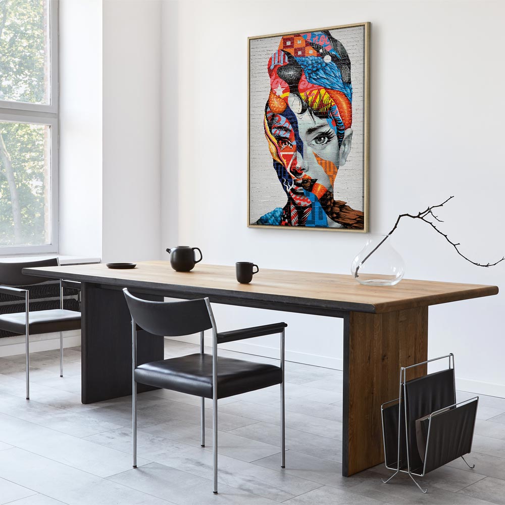 Colorful Graffiti Woman Silhouette Canvas Print