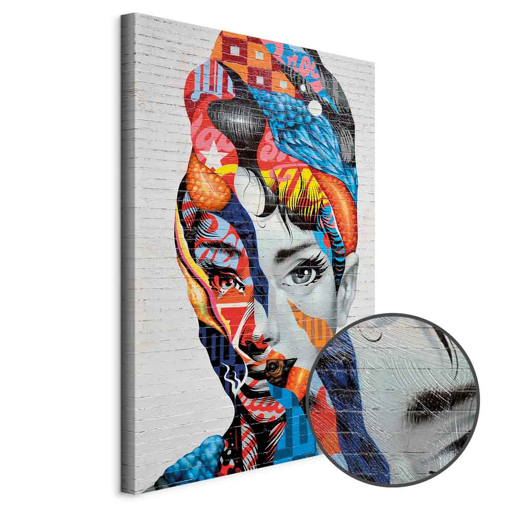 Colorful Graffiti Woman Silhouette Canvas Print