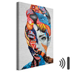 Colorful Graffiti Woman Silhouette Canvas Print