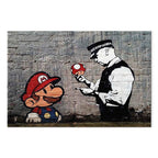 Mario and Policeman Graffiti Canvas Print