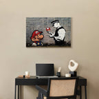 Mario and Policeman Graffiti Canvas Print