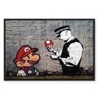 Mario and Policeman Graffiti Canvas Print