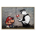 Mario and Policeman Graffiti Canvas Print