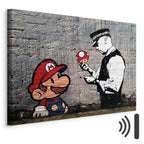 Mario and Policeman Graffiti Canvas Print