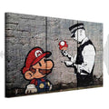 Banksy Super Mario Mushroom Cop Graffiti Canvas Print