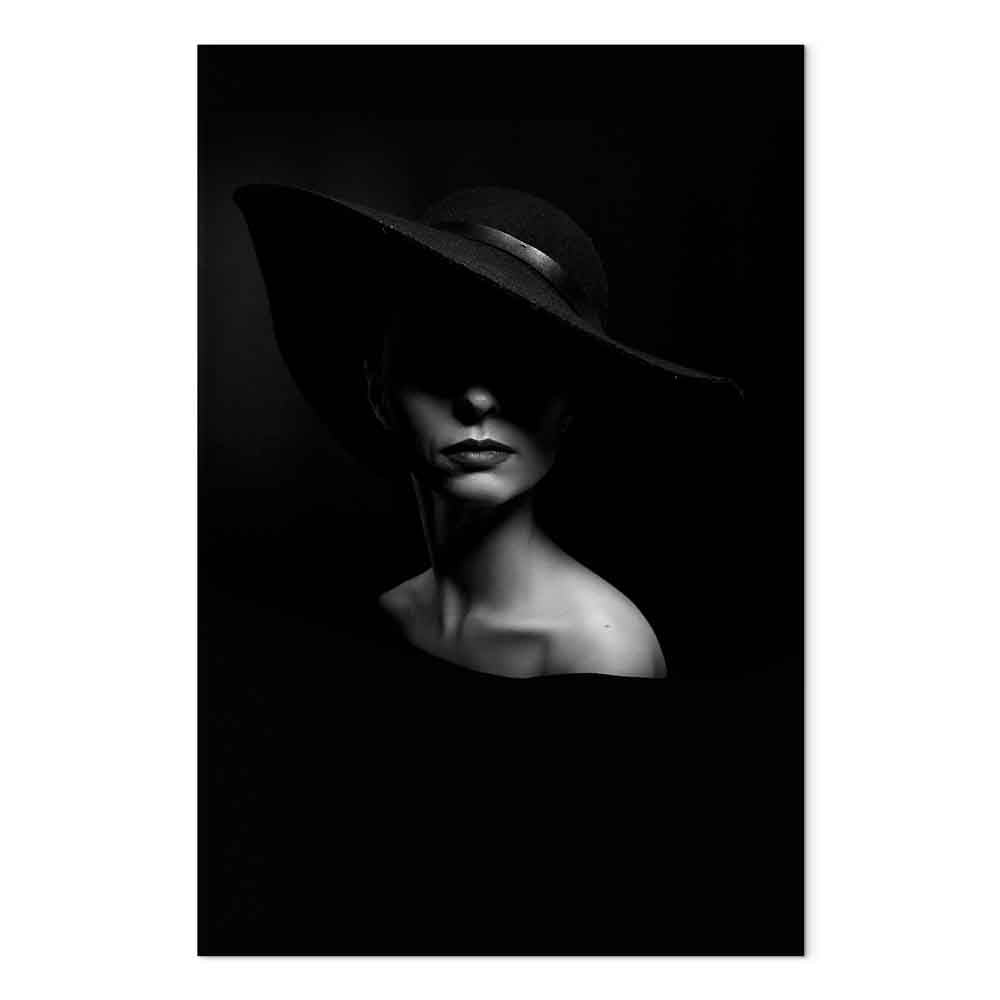 Mysterious Woman Portrait Vertical Canvas Print