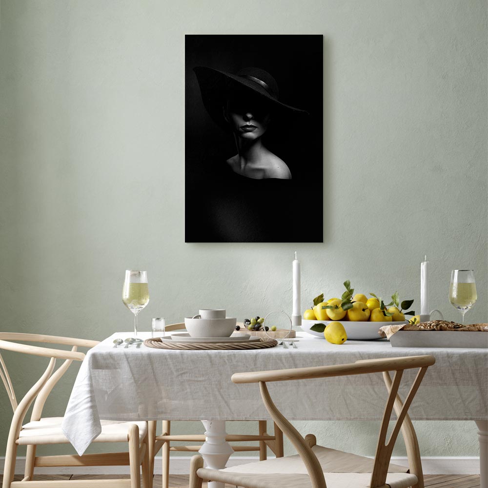 Mysterious Woman Portrait Vertical Canvas Print