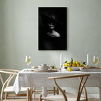 Mysterious Woman Portrait Vertical Canvas Print