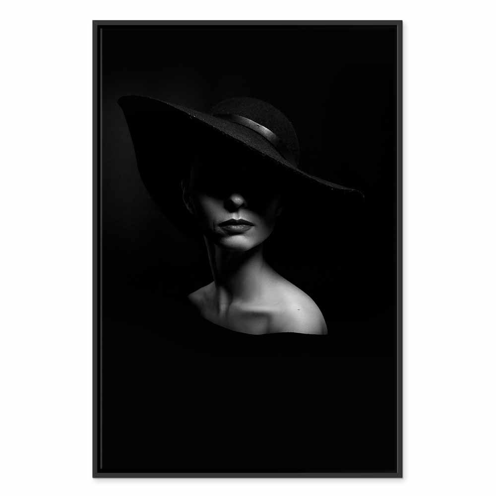 Mysterious Woman Portrait Vertical Canvas Print