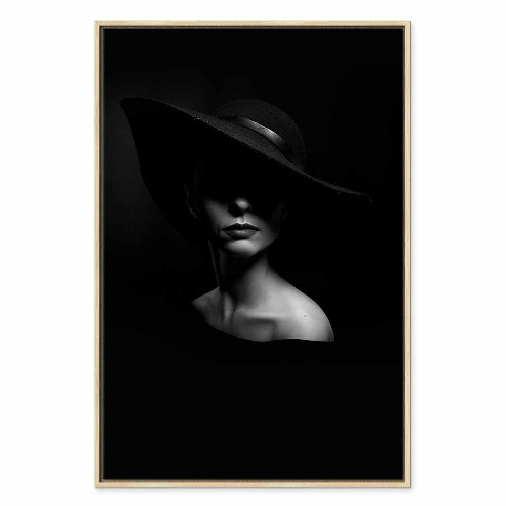 Mysterious Woman Portrait Vertical Canvas Print