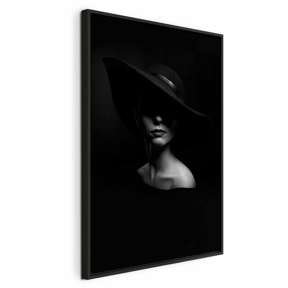 Mysterious Woman Portrait Vertical Canvas Print