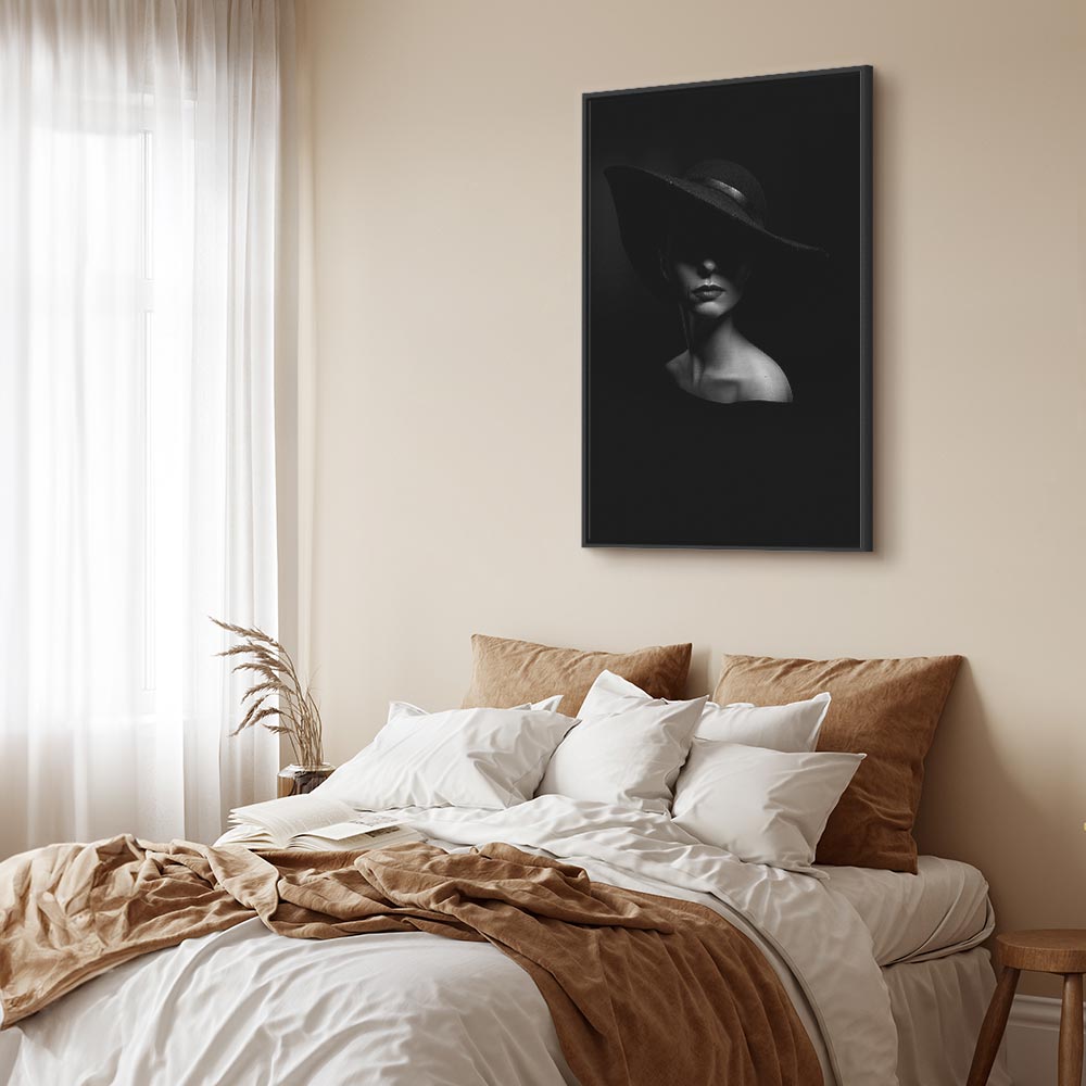 Mysterious Woman Portrait Vertical Canvas Print