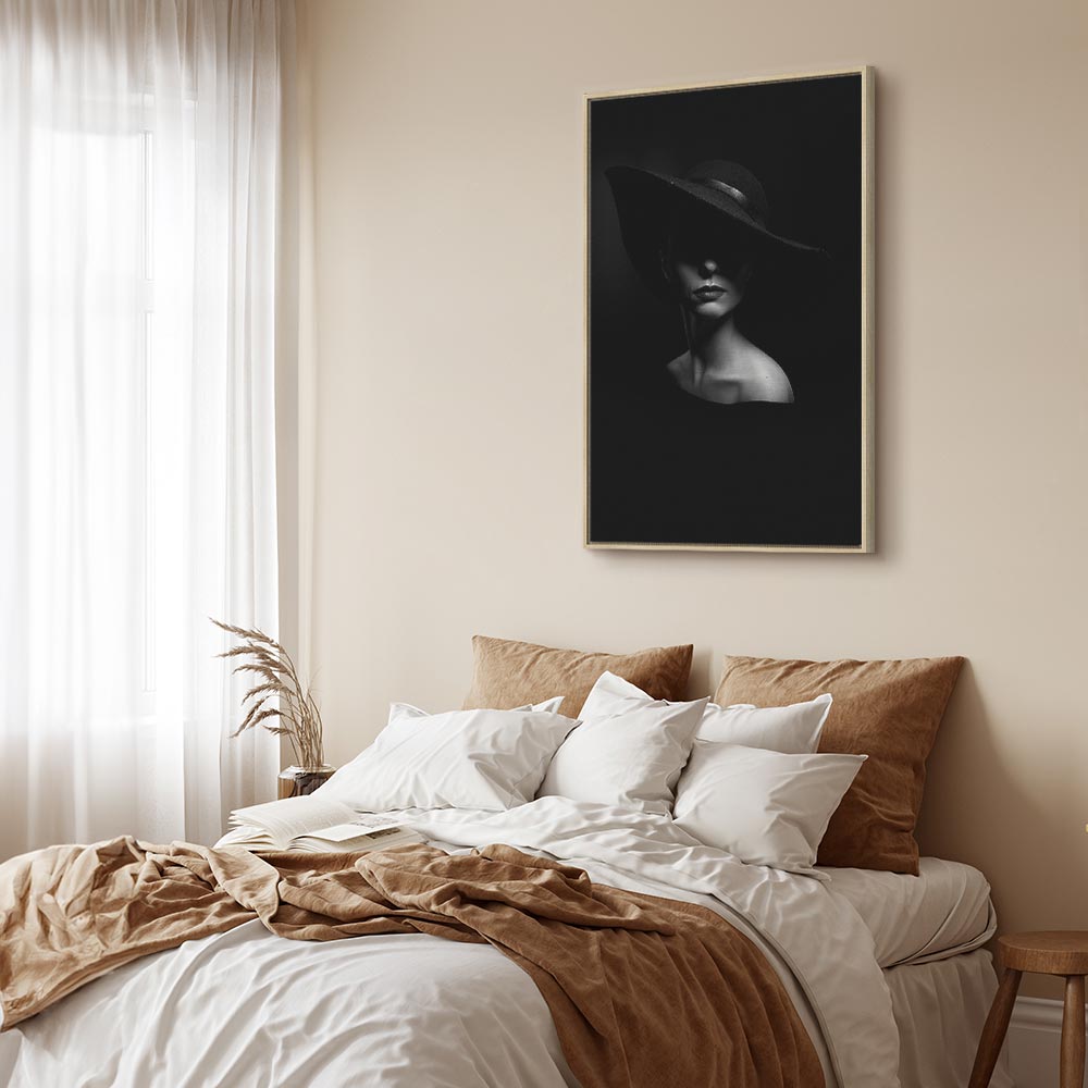 Mysterious Woman Portrait Vertical Canvas Print