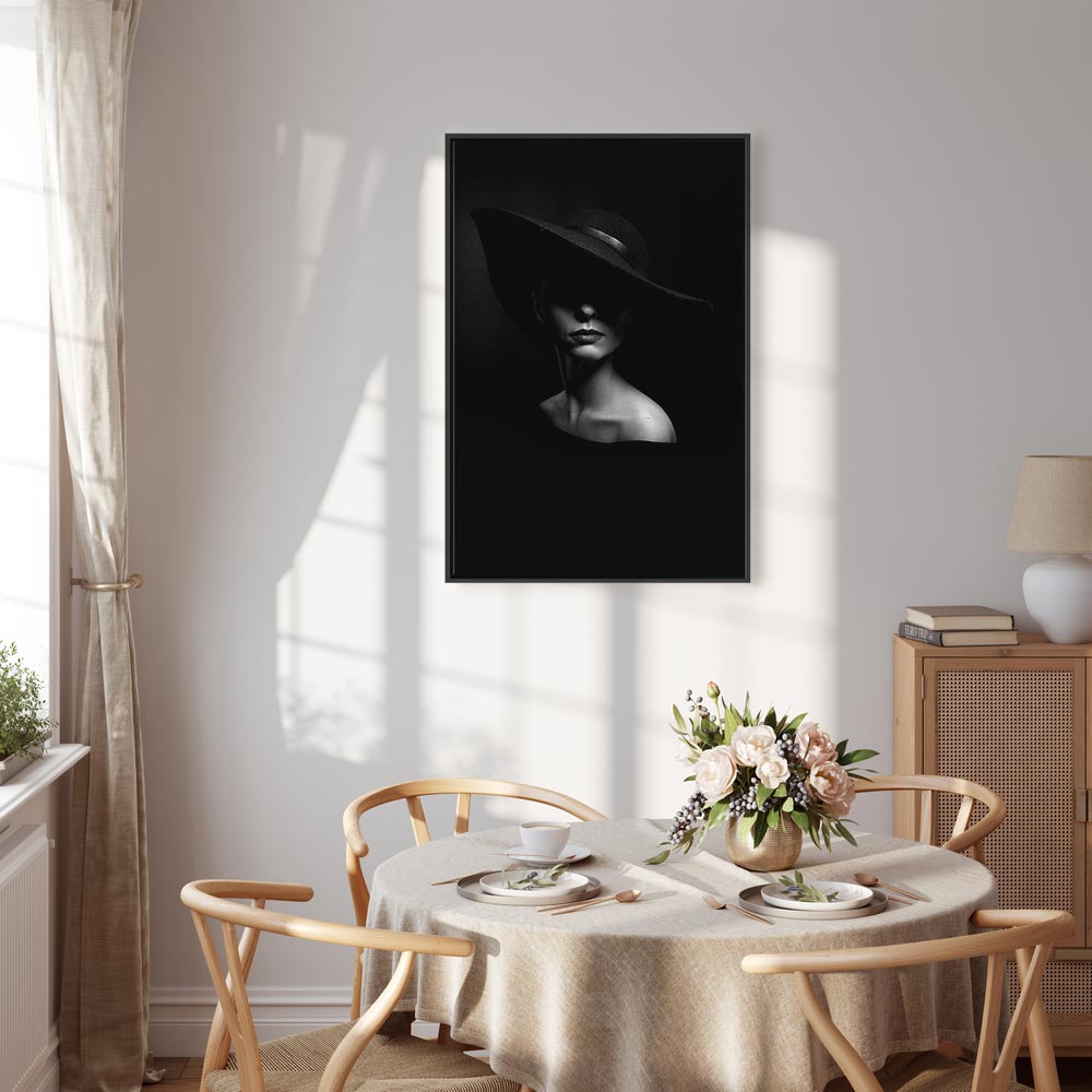 Mysterious Woman Portrait Vertical Canvas Print