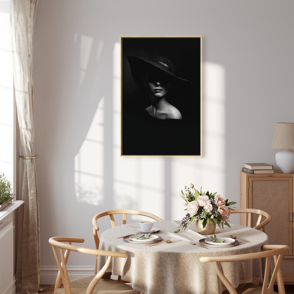 Mysterious Woman Portrait Vertical Canvas Print