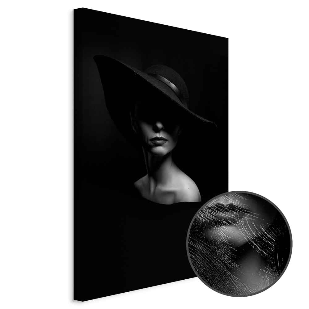 Mysterious Woman Portrait Vertical Canvas Print