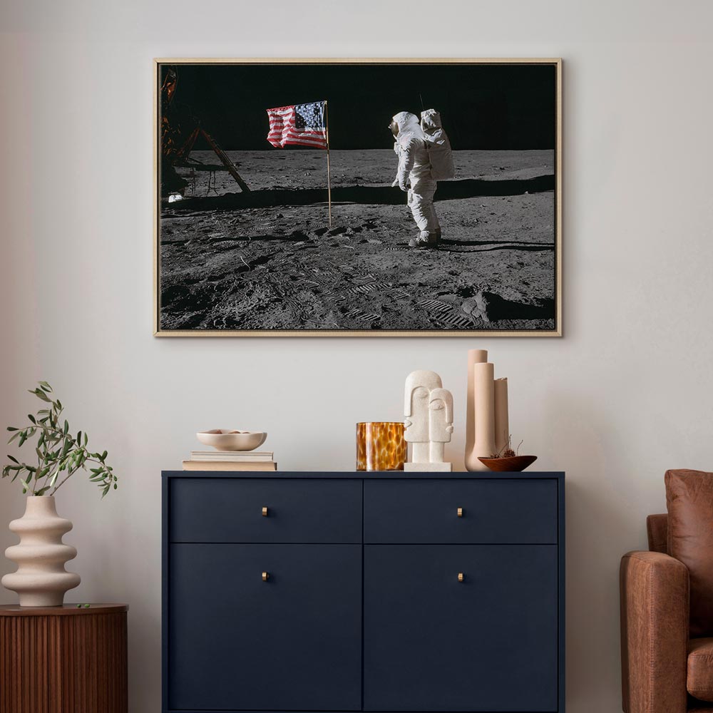 Moonlit People Cosmos Wide Canvas Print