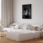 Black Elegance Female Portrait Vertical Canvas Print