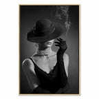 Black Elegance Female Portrait Vertical Canvas Print