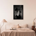 Black Elegance Female Portrait Vertical Canvas Print