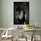 Black Elegance Female Portrait Vertical Canvas Print