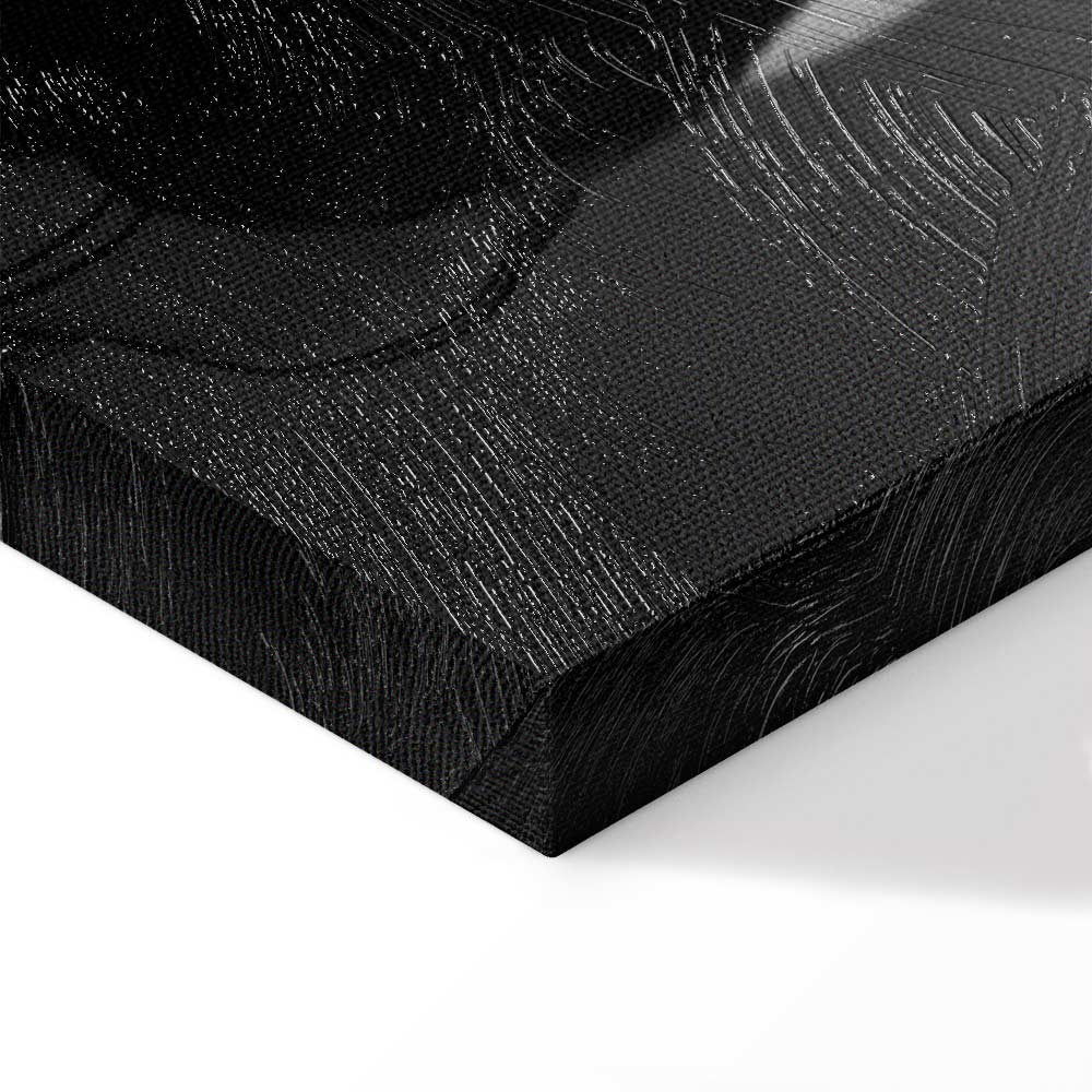 Black Elegance Female Portrait Vertical Canvas Print