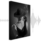 Black Elegance Female Portrait Vertical Canvas Print