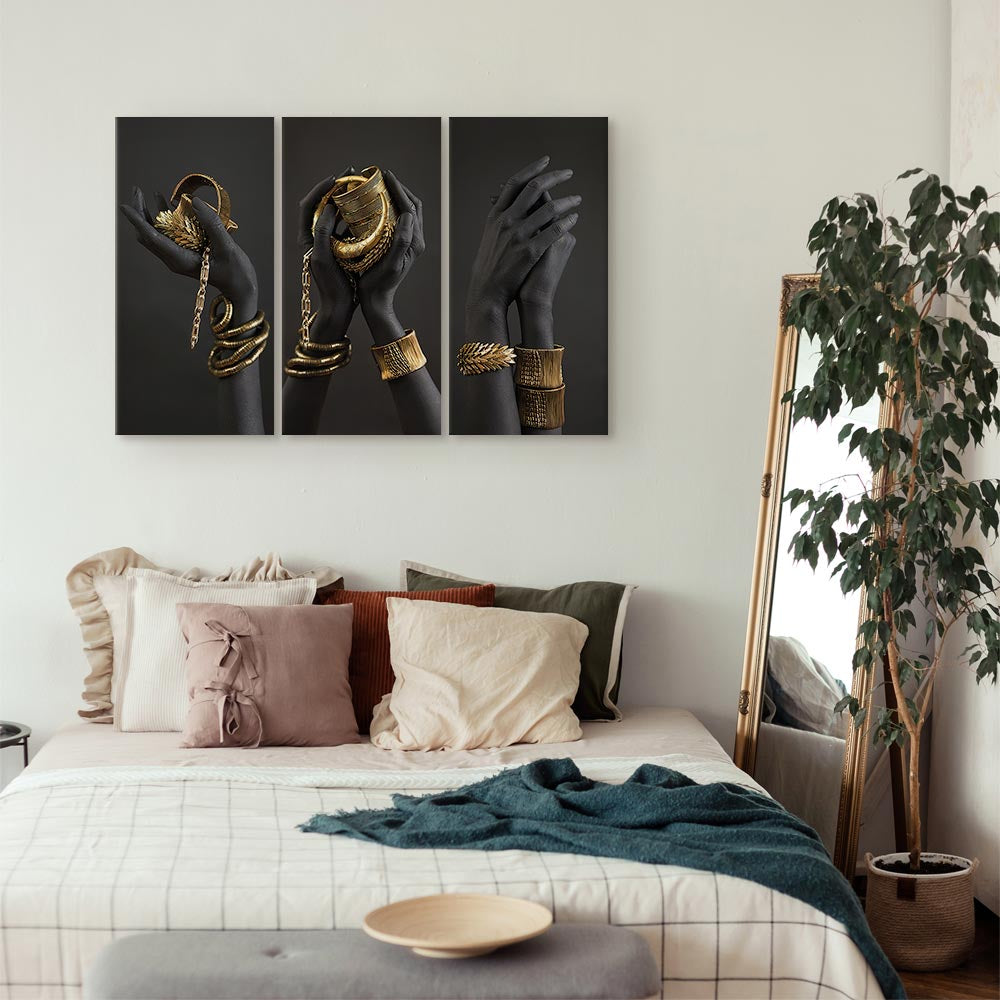 Midas Touch Figurative 3-Part Canvas Print