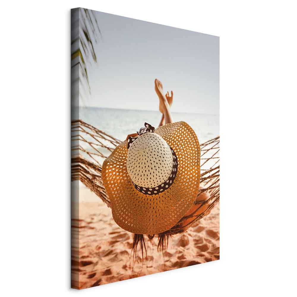 Beach Hammock Coastal Vertical Canvas Print