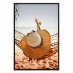 Beach Hammock Coastal Vertical Canvas Print