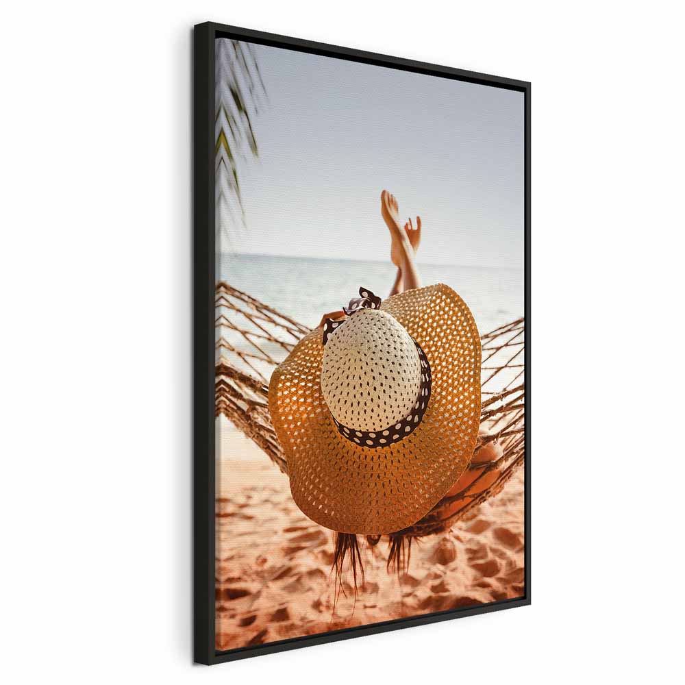 Beach Hammock Coastal Vertical Canvas Print