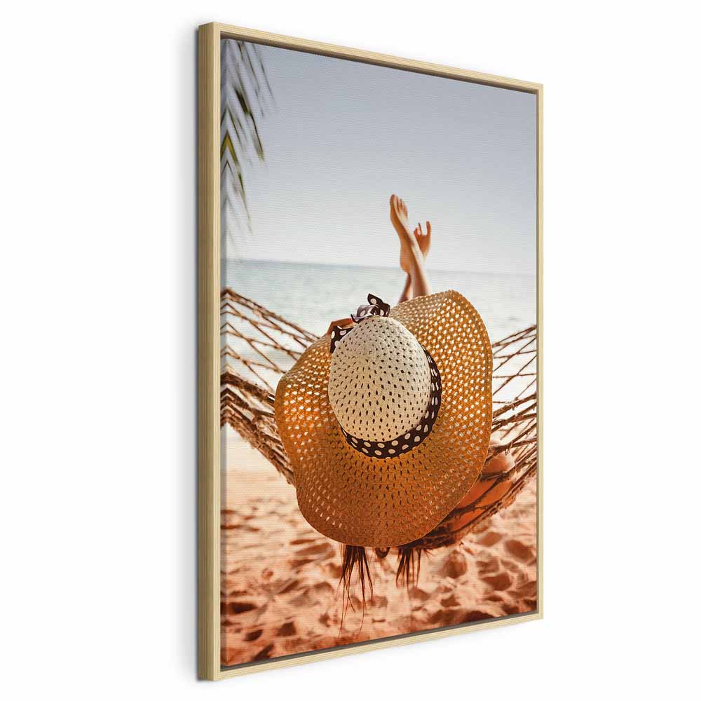 Beach Hammock Coastal Vertical Canvas Print