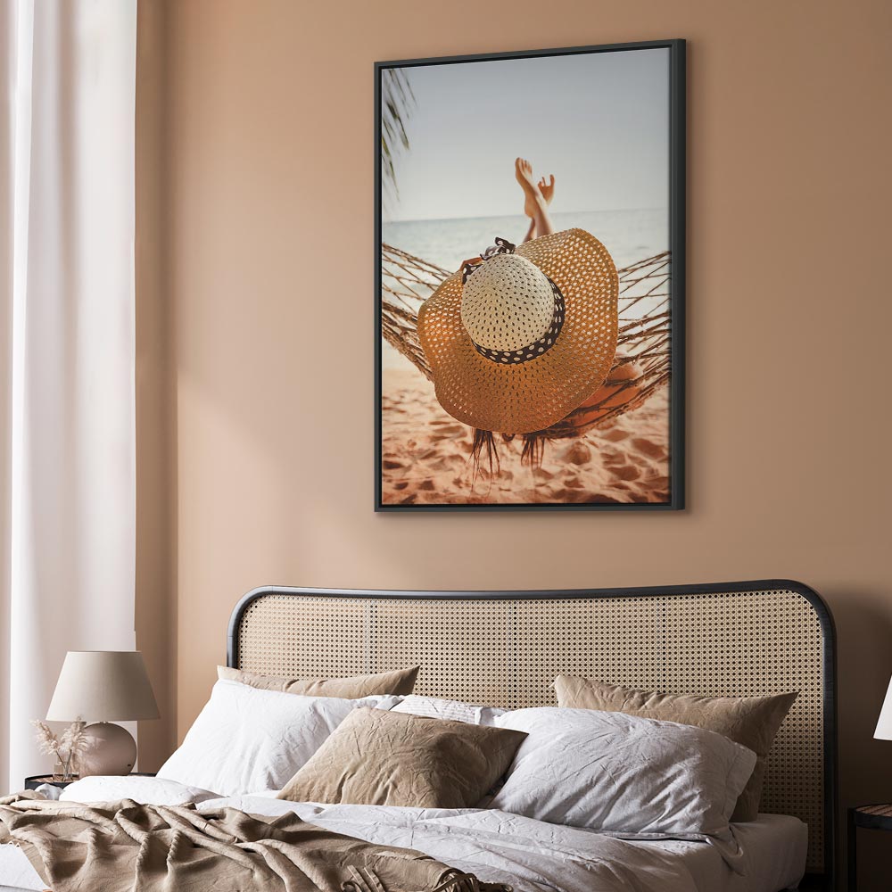 Beach Hammock Coastal Vertical Canvas Print