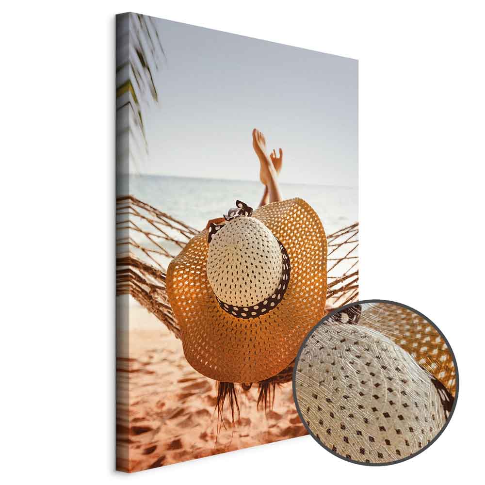 Beach Hammock Coastal Vertical Canvas Print