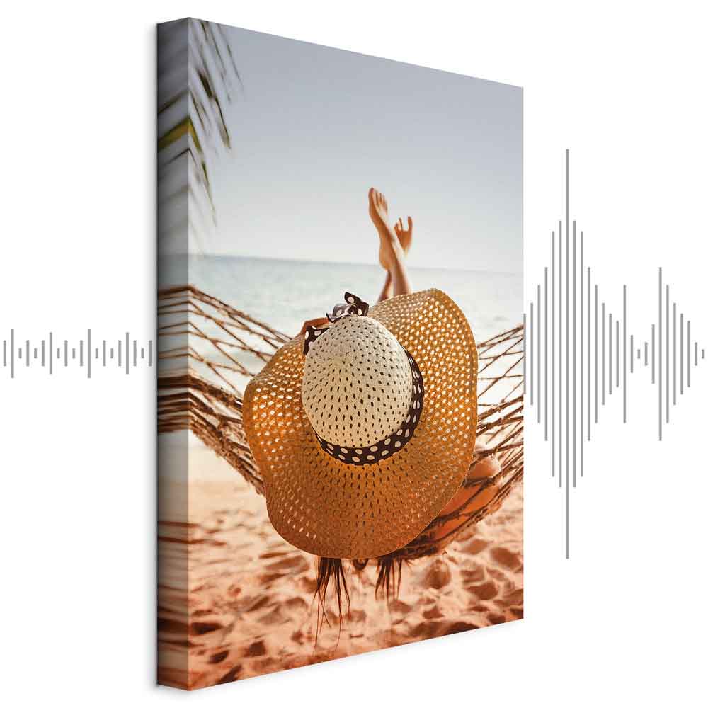 Beach Hammock Coastal Vertical Canvas Print